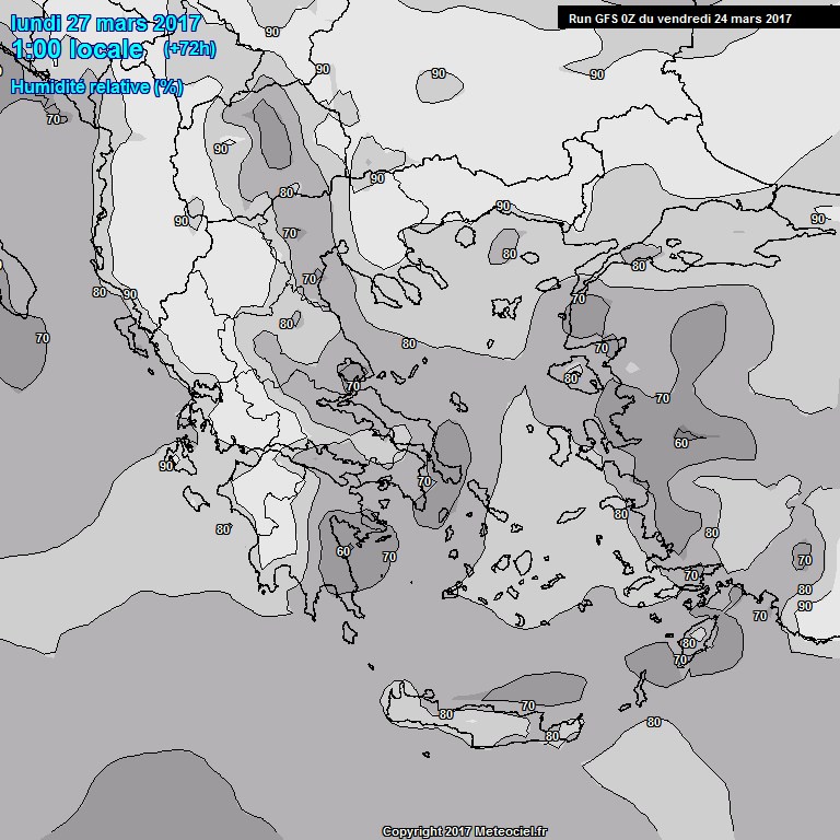 Modele GFS - Carte prvisions 