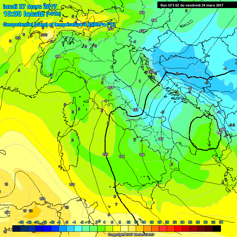 Modele GFS - Carte prvisions 