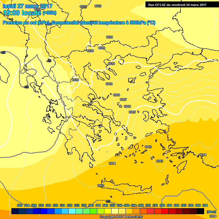 Modele GFS - Carte prvisions 