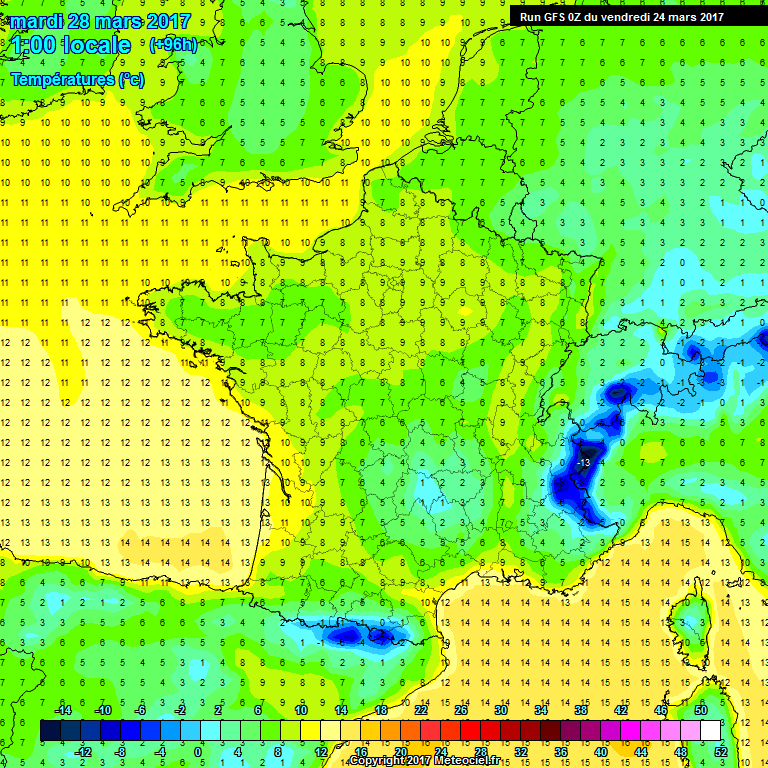 Modele GFS - Carte prvisions 