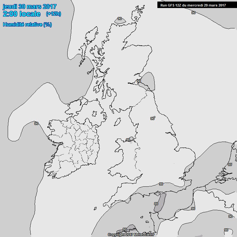 Modele GFS - Carte prvisions 