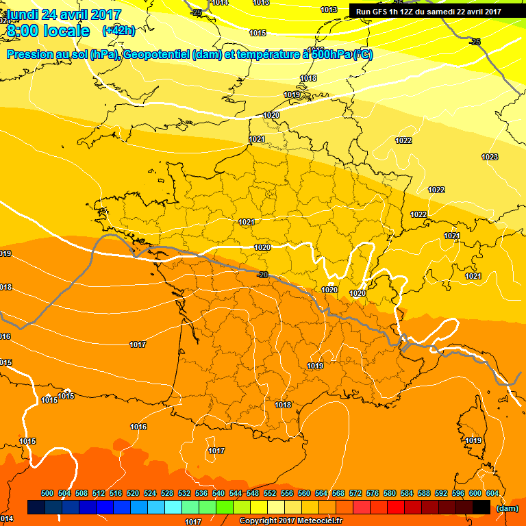 Modele GFS - Carte prvisions 