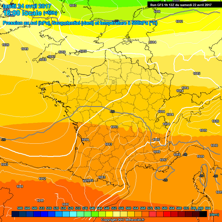 Modele GFS - Carte prvisions 