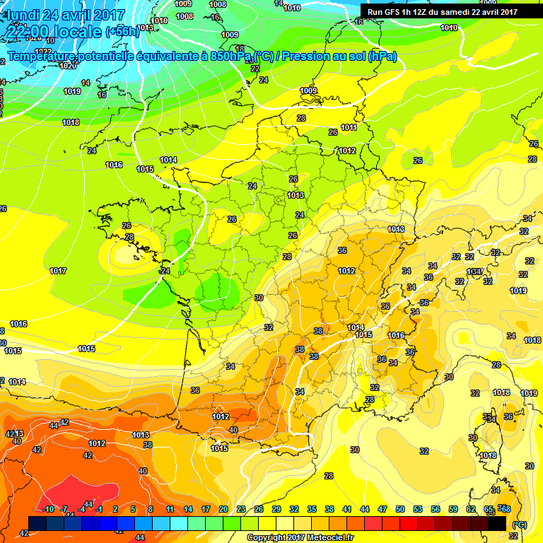 Modele GFS - Carte prvisions 