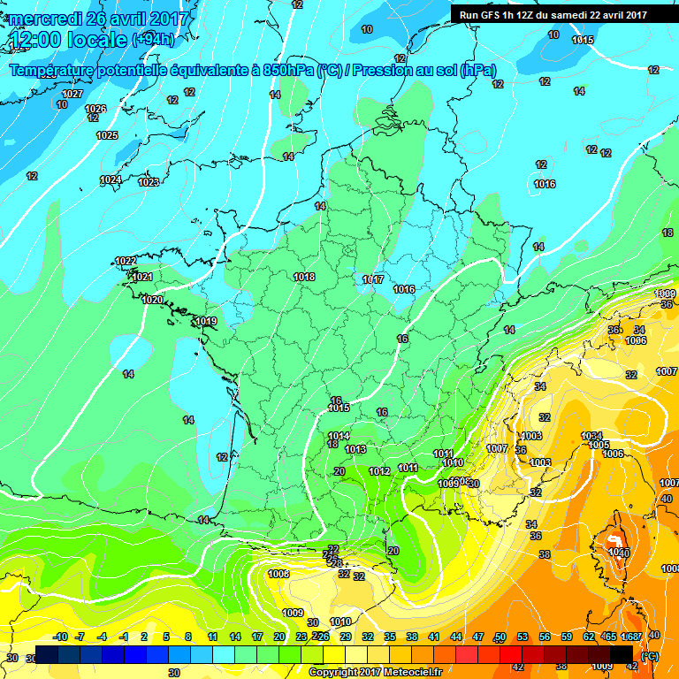 Modele GFS - Carte prvisions 