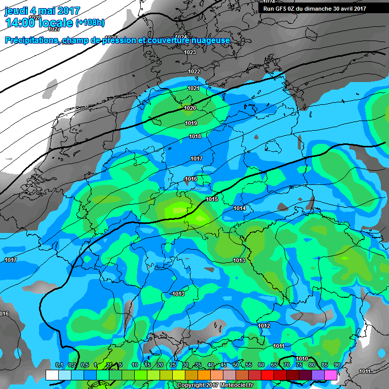 Modele GFS - Carte prvisions 