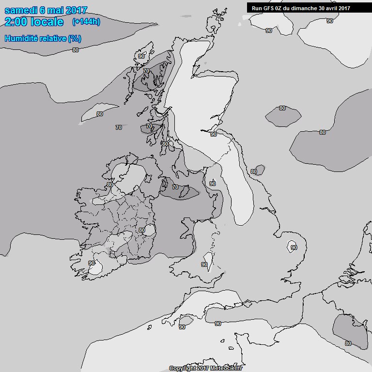 Modele GFS - Carte prvisions 