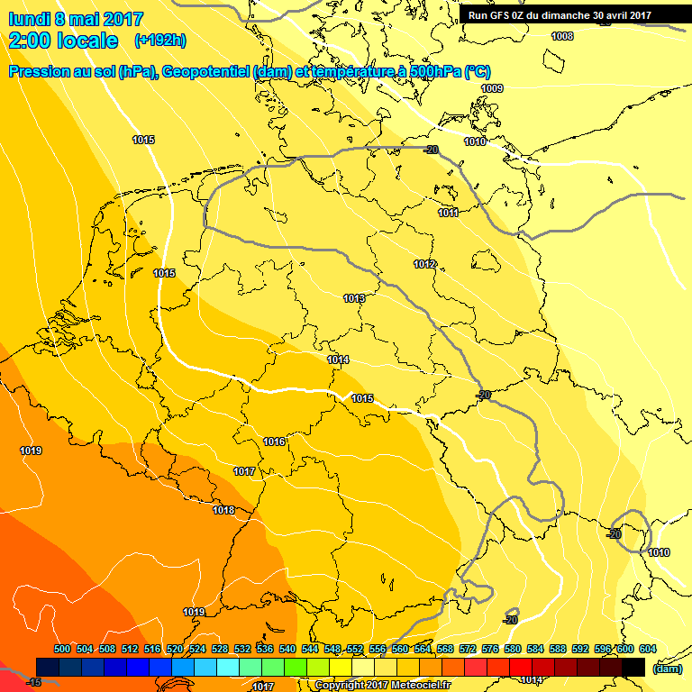 Modele GFS - Carte prvisions 