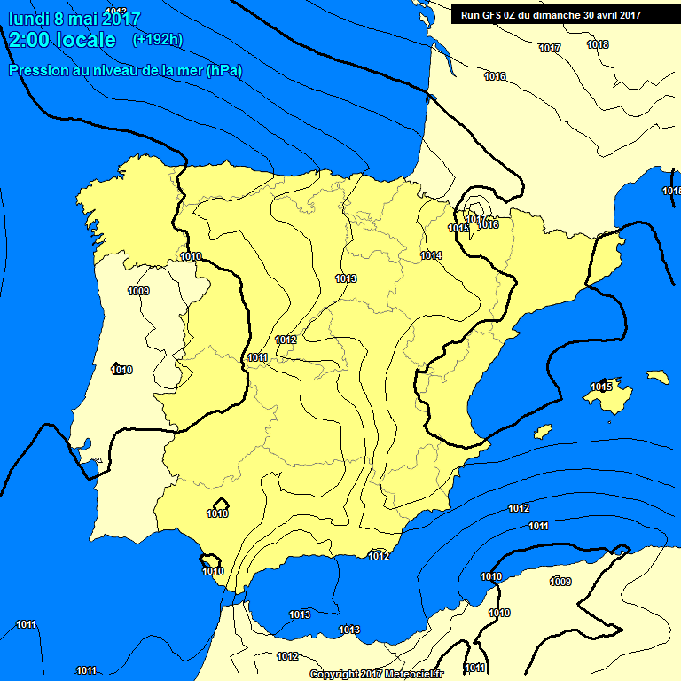 Modele GFS - Carte prvisions 