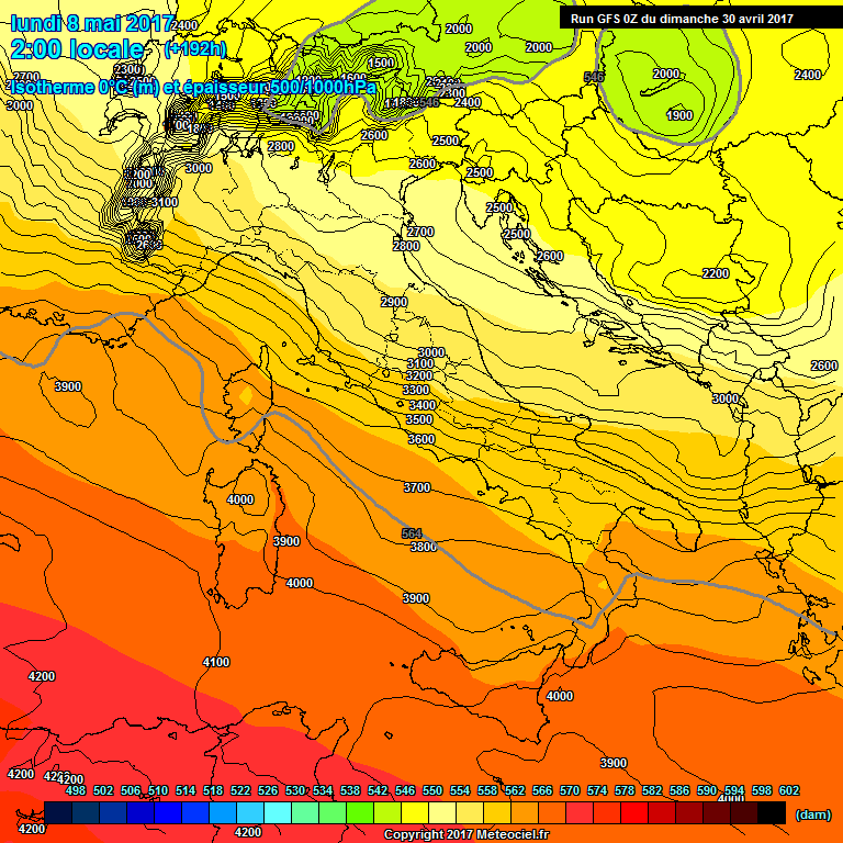 Modele GFS - Carte prvisions 