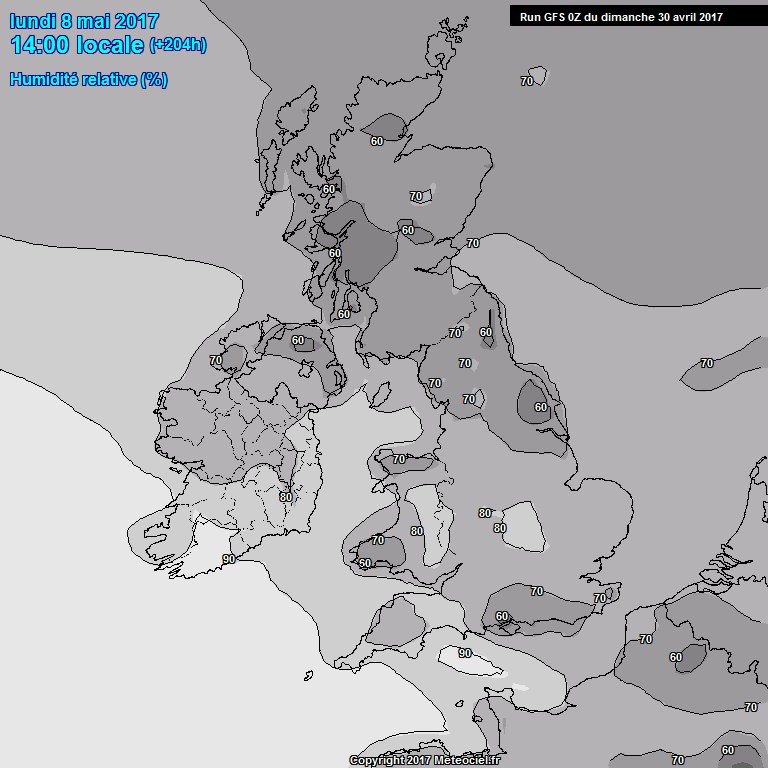 Modele GFS - Carte prvisions 