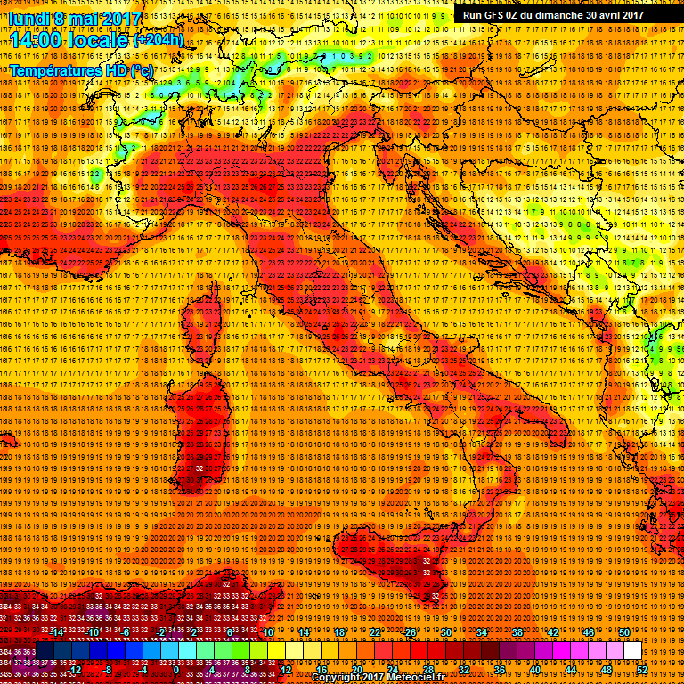 Modele GFS - Carte prvisions 