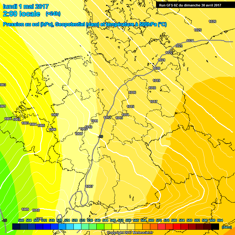 Modele GFS - Carte prvisions 