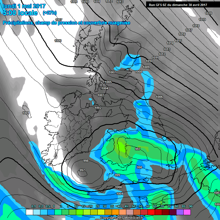 Modele GFS - Carte prvisions 