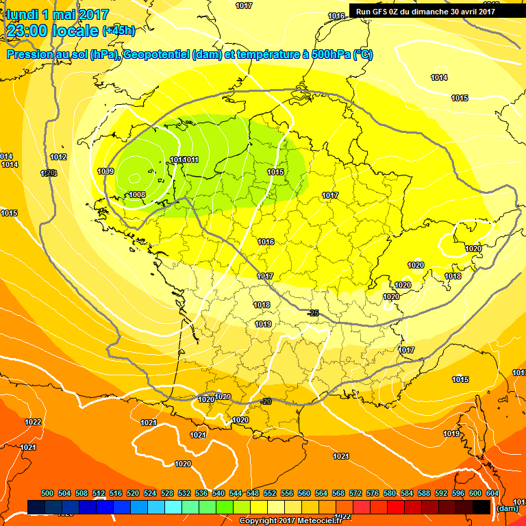 Modele GFS - Carte prvisions 