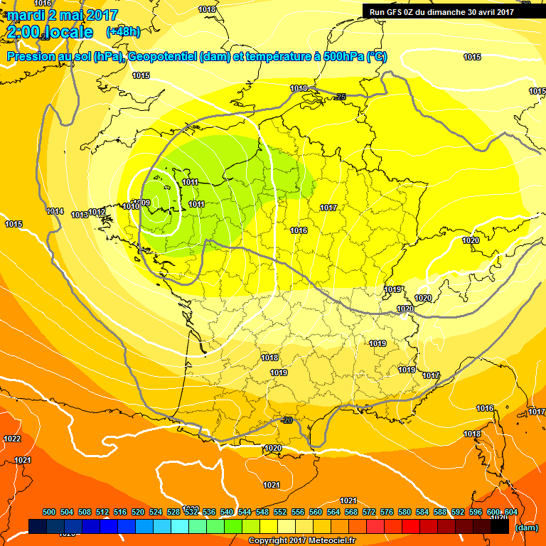 Modele GFS - Carte prvisions 