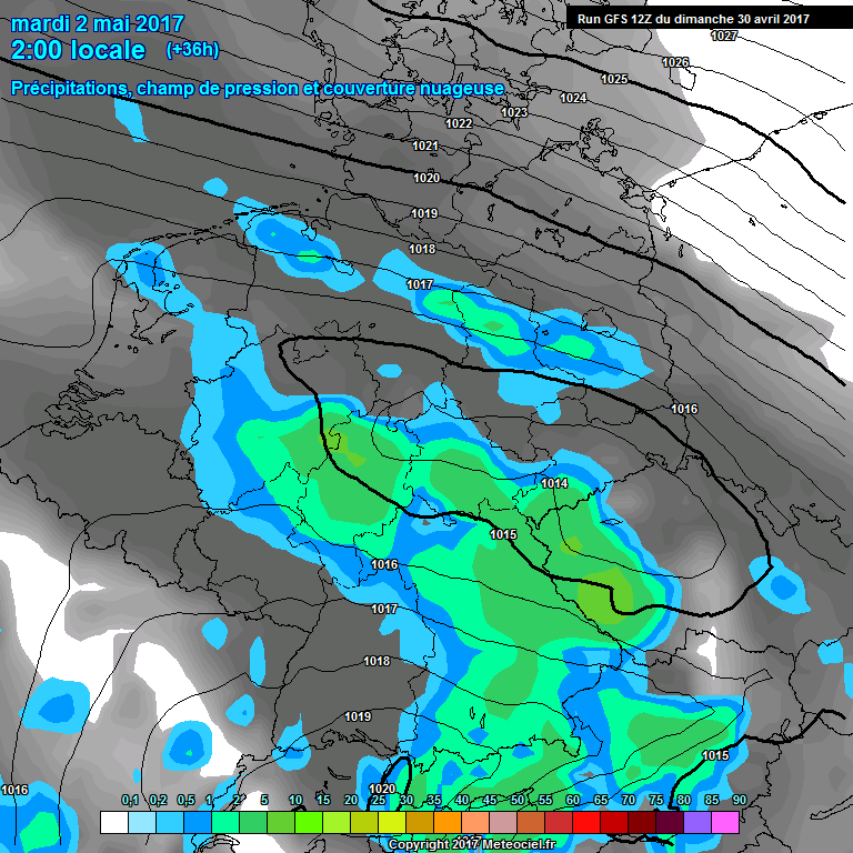 Modele GFS - Carte prvisions 