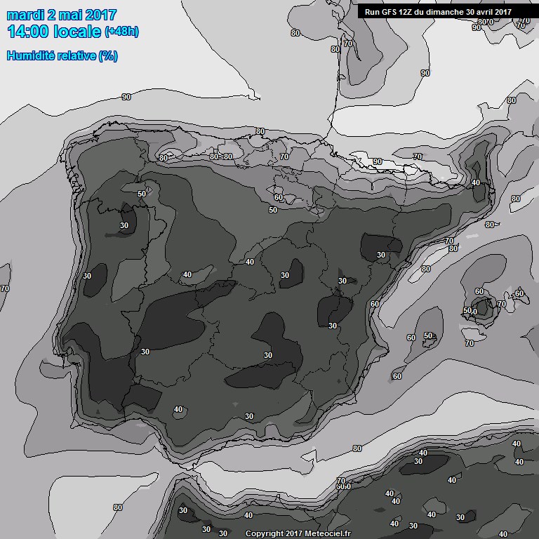 Modele GFS - Carte prvisions 