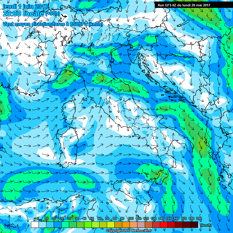 Modele GFS - Carte prvisions 