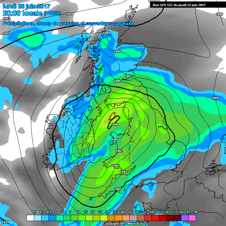 Modele GFS - Carte prvisions 