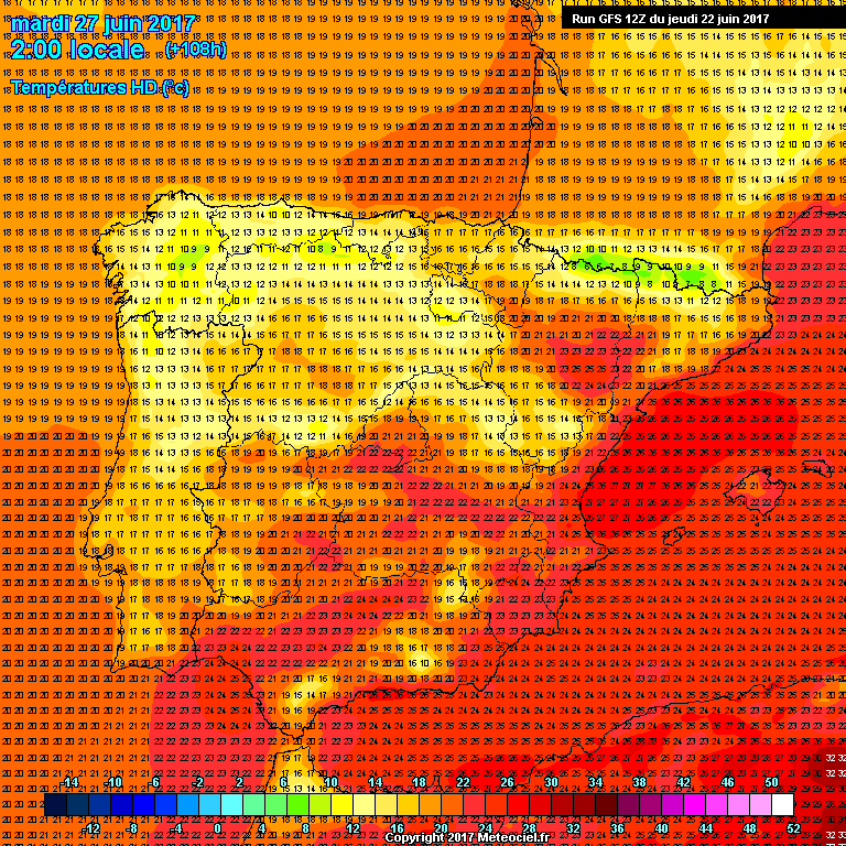 Modele GFS - Carte prvisions 