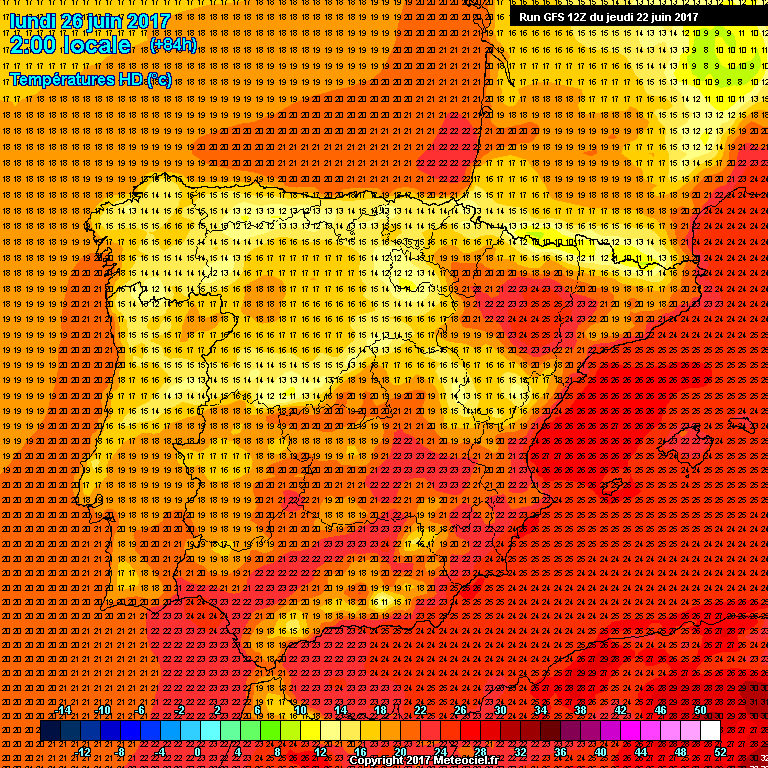 Modele GFS - Carte prvisions 