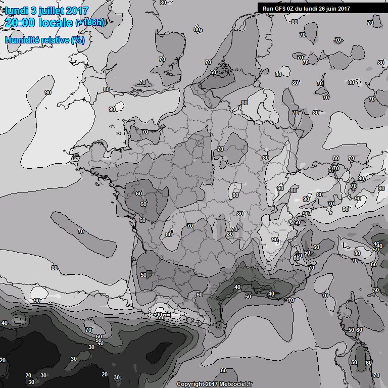 Modele GFS - Carte prvisions 