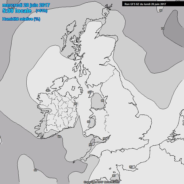 Modele GFS - Carte prvisions 