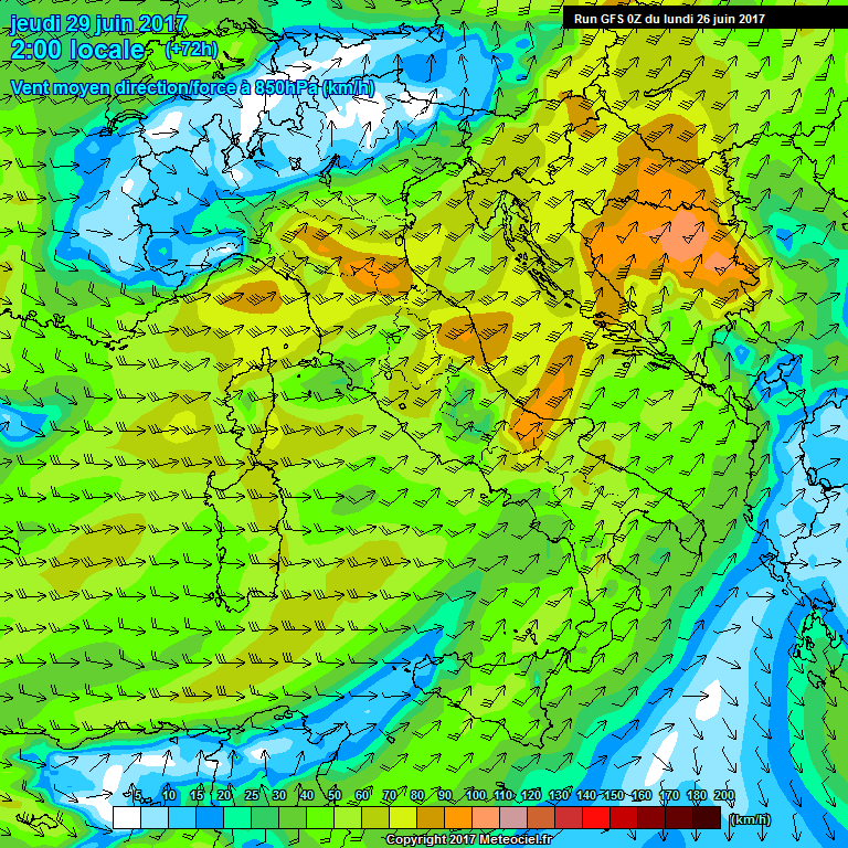 Modele GFS - Carte prvisions 