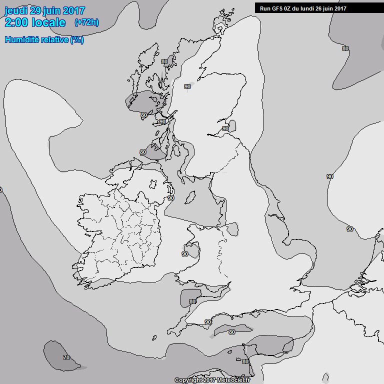 Modele GFS - Carte prvisions 