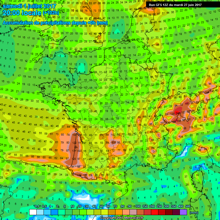 Modele GFS - Carte prvisions 