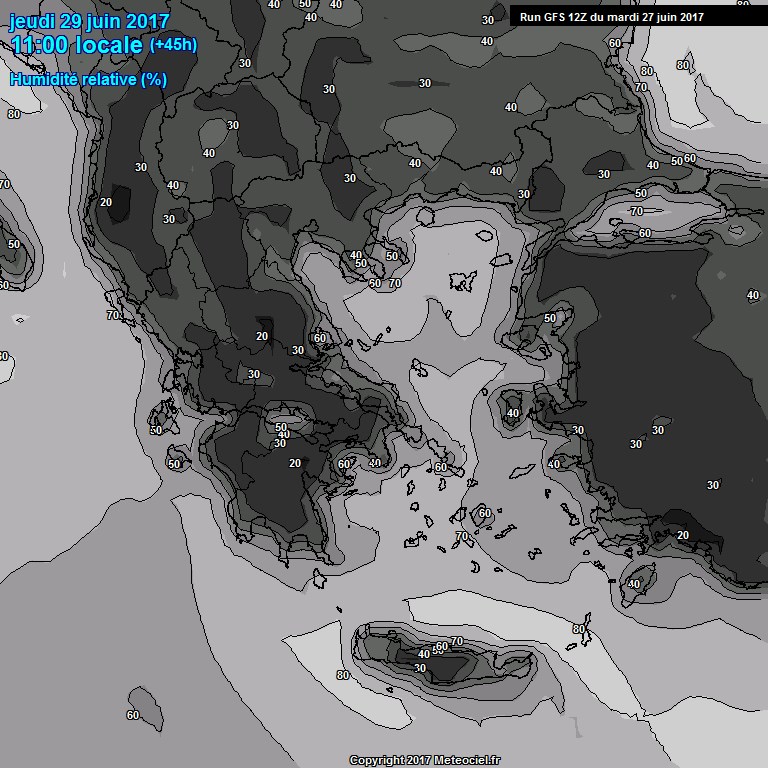 Modele GFS - Carte prvisions 