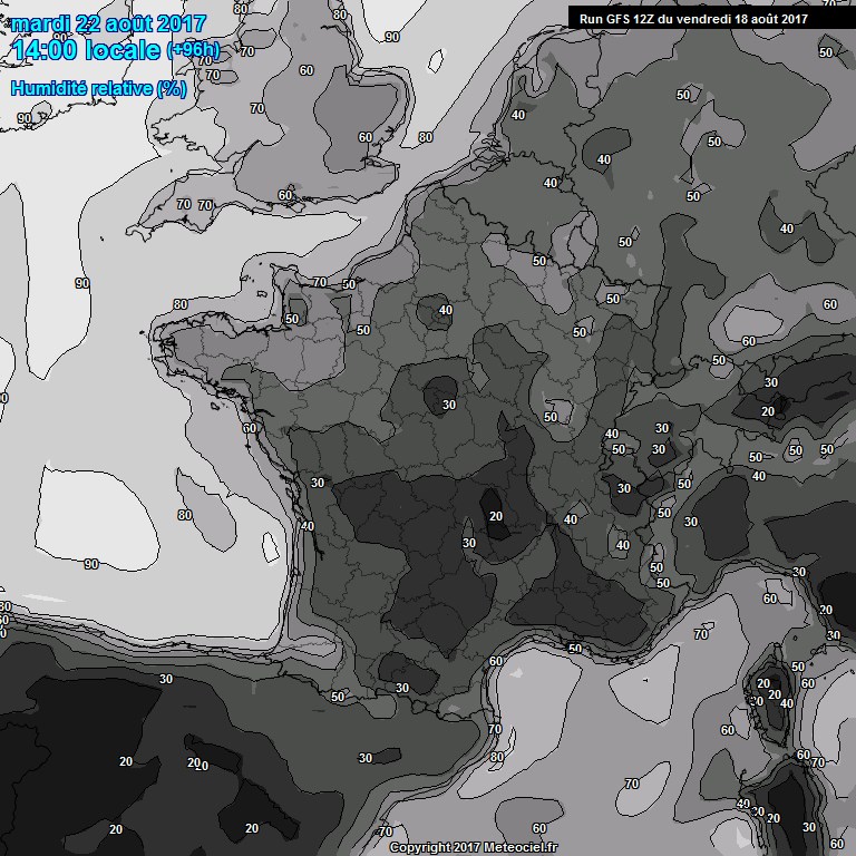 Modele GFS - Carte prvisions 