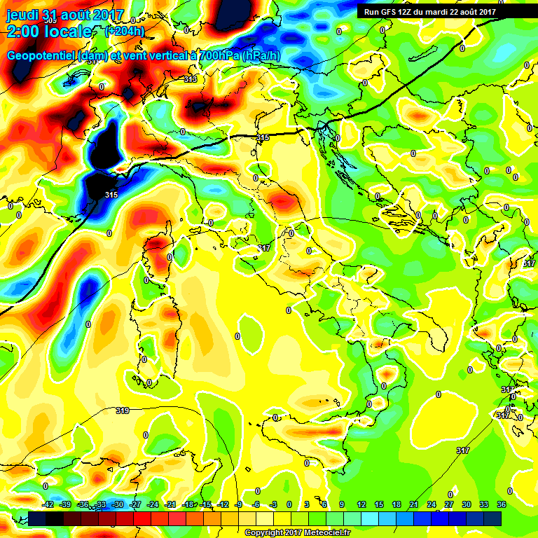 Modele GFS - Carte prvisions 