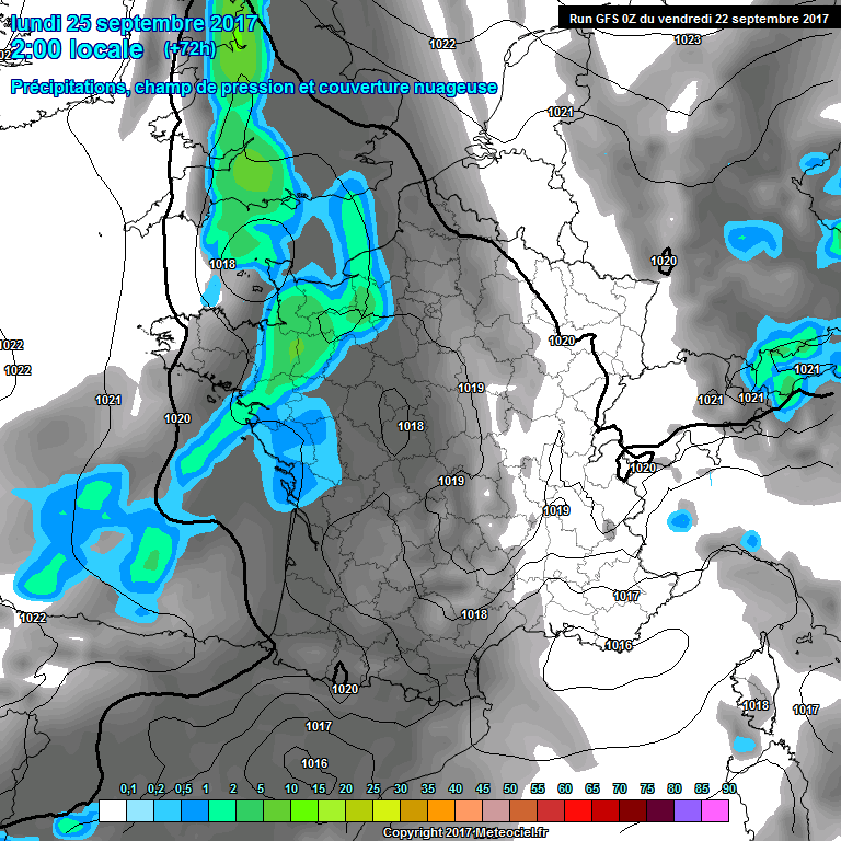 Modele GFS - Carte prvisions 