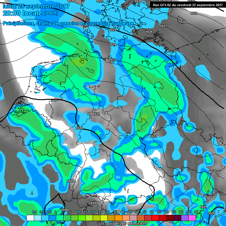 Modele GFS - Carte prvisions 