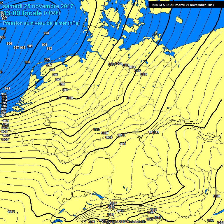 Modele GFS - Carte prvisions 