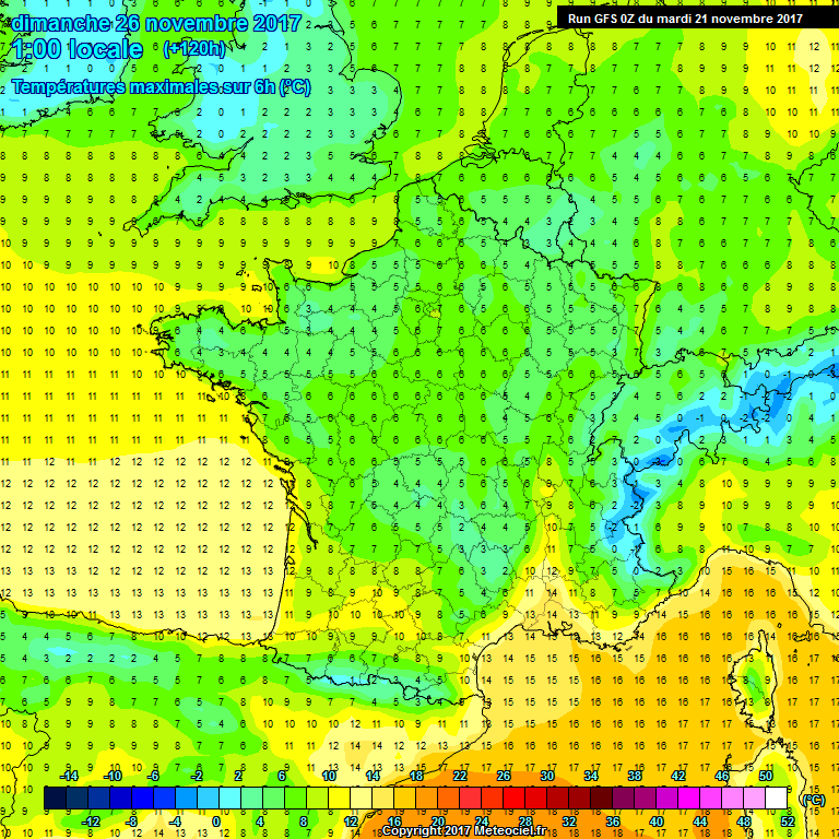 Modele GFS - Carte prvisions 