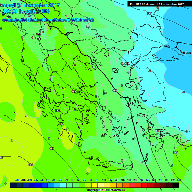 Modele GFS - Carte prvisions 