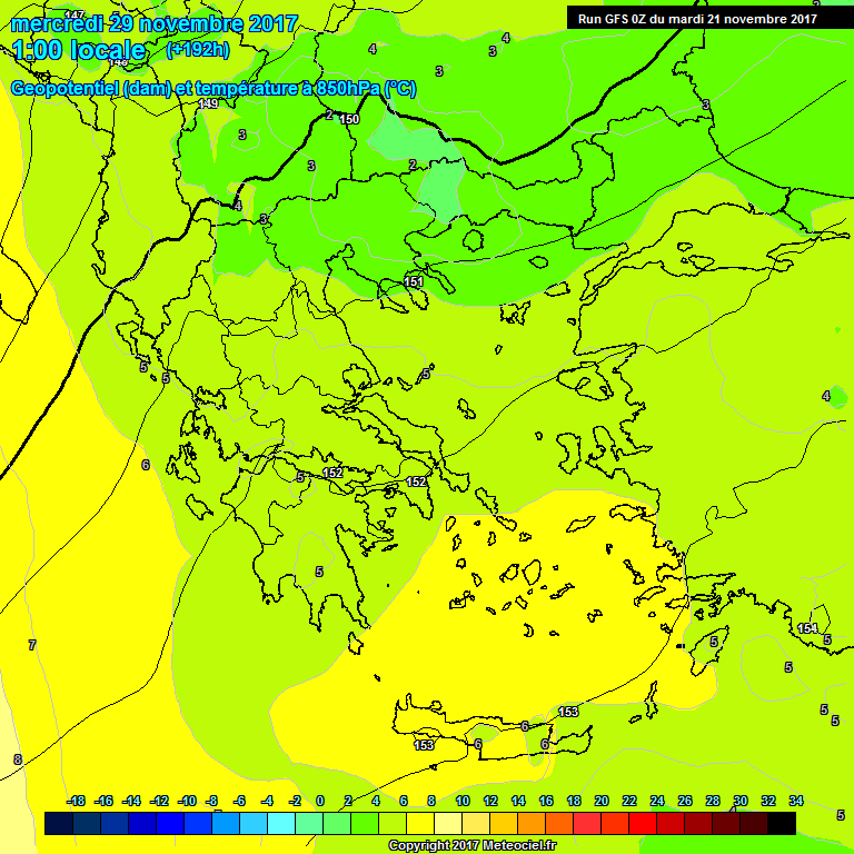 Modele GFS - Carte prvisions 