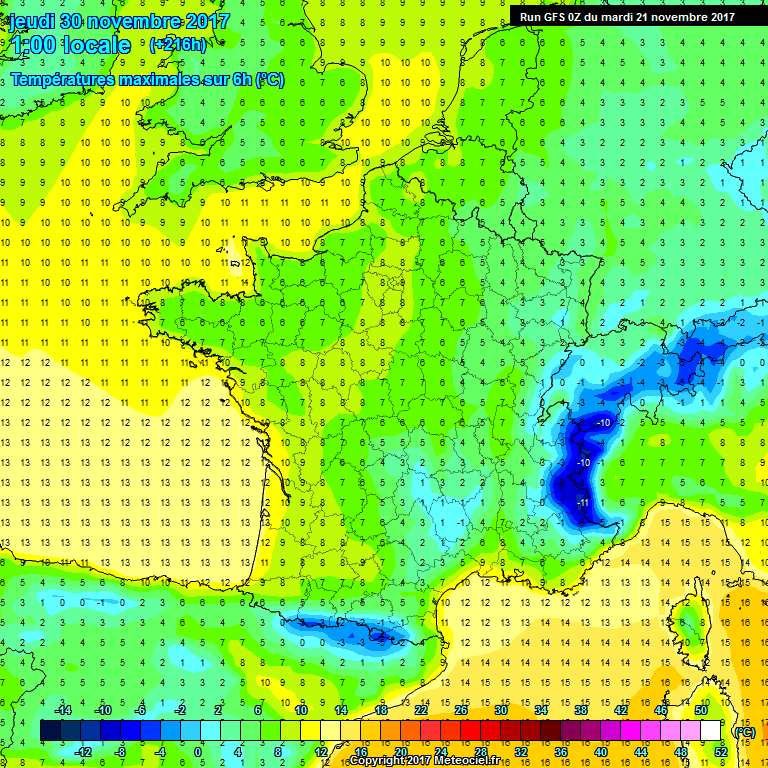 Modele GFS - Carte prvisions 