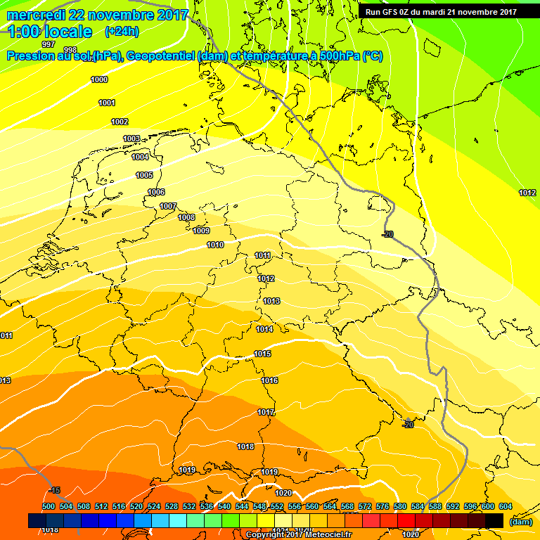 Modele GFS - Carte prvisions 