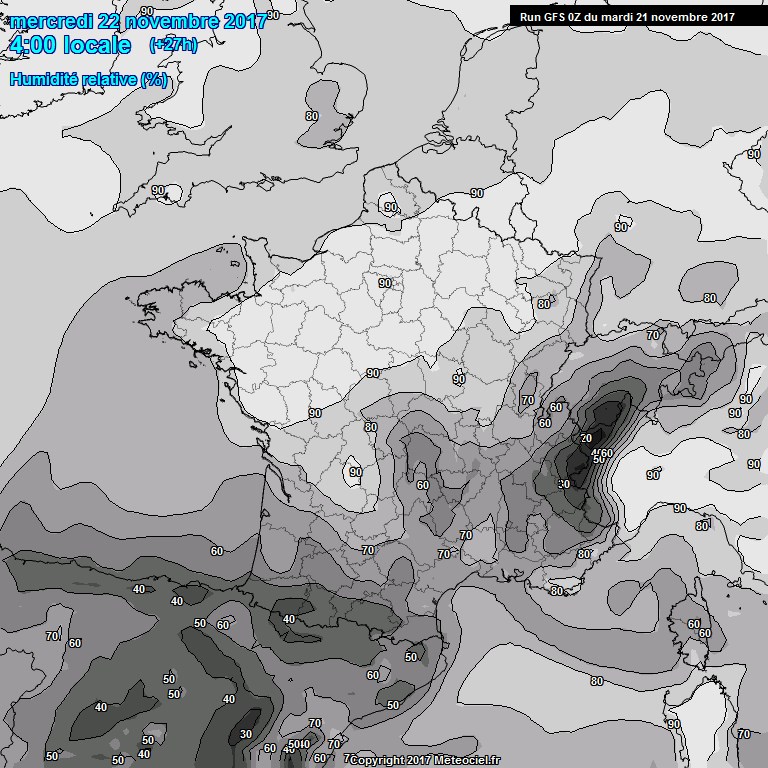 Modele GFS - Carte prvisions 