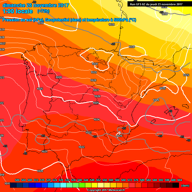 Modele GFS - Carte prvisions 