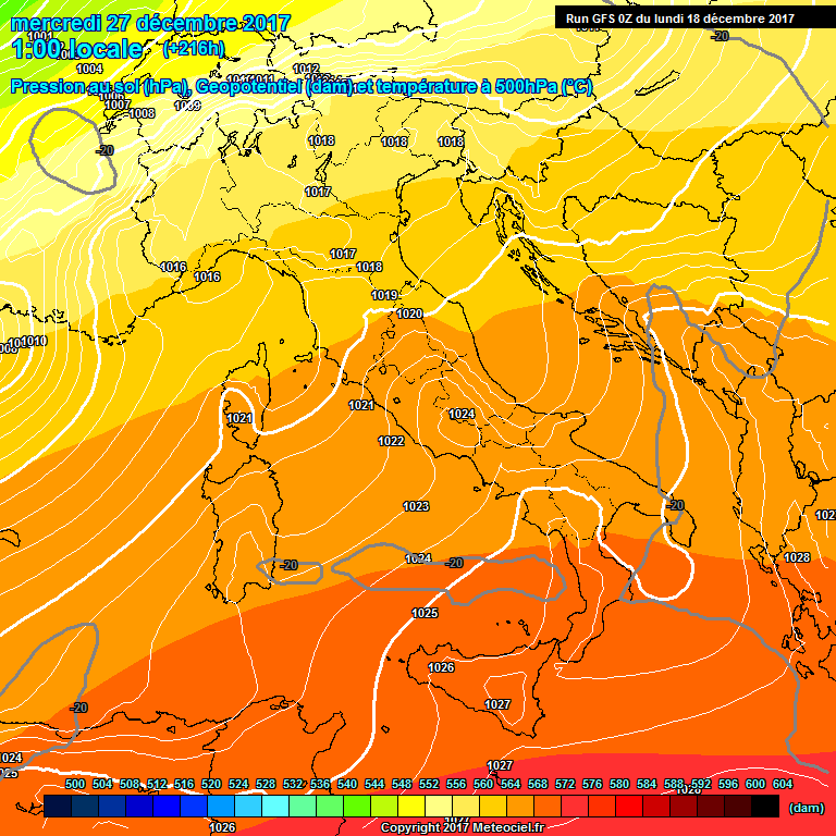 Modele GFS - Carte prvisions 