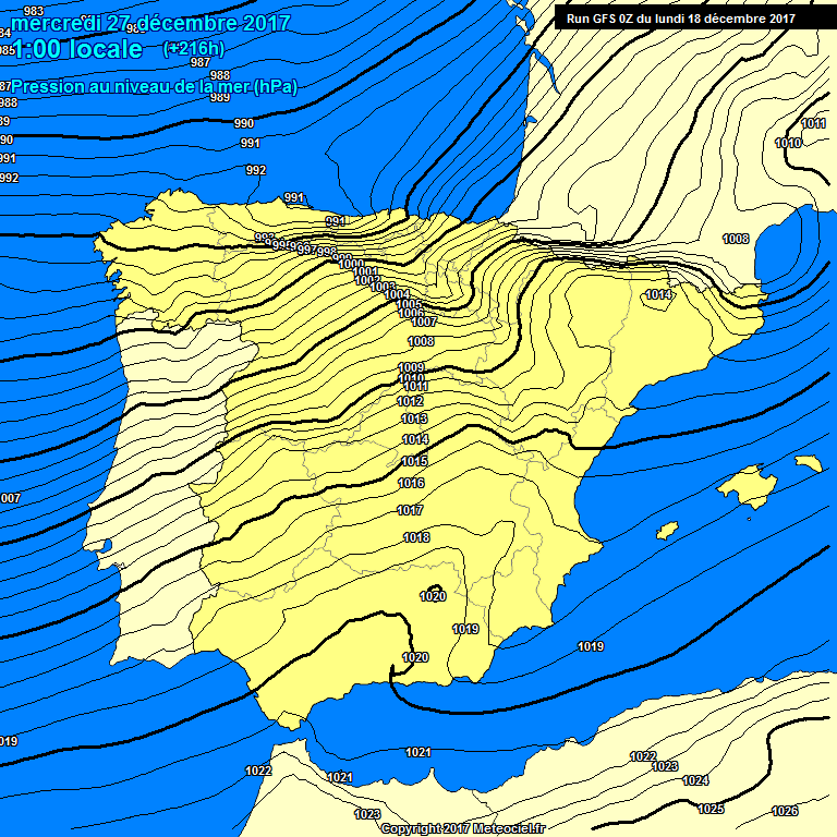 Modele GFS - Carte prvisions 