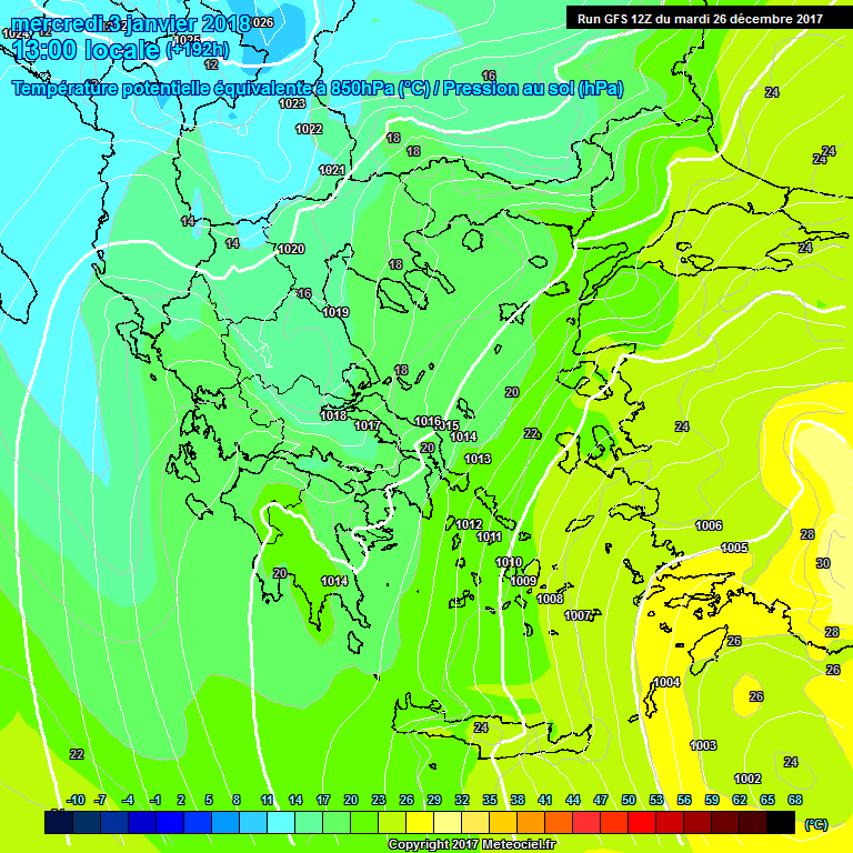 Modele GFS - Carte prvisions 