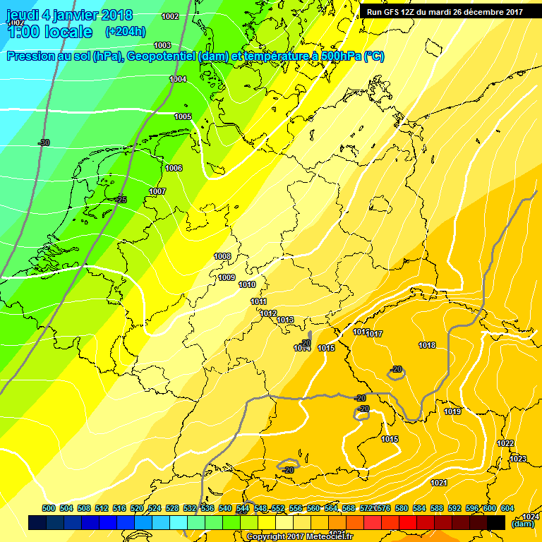 Modele GFS - Carte prvisions 