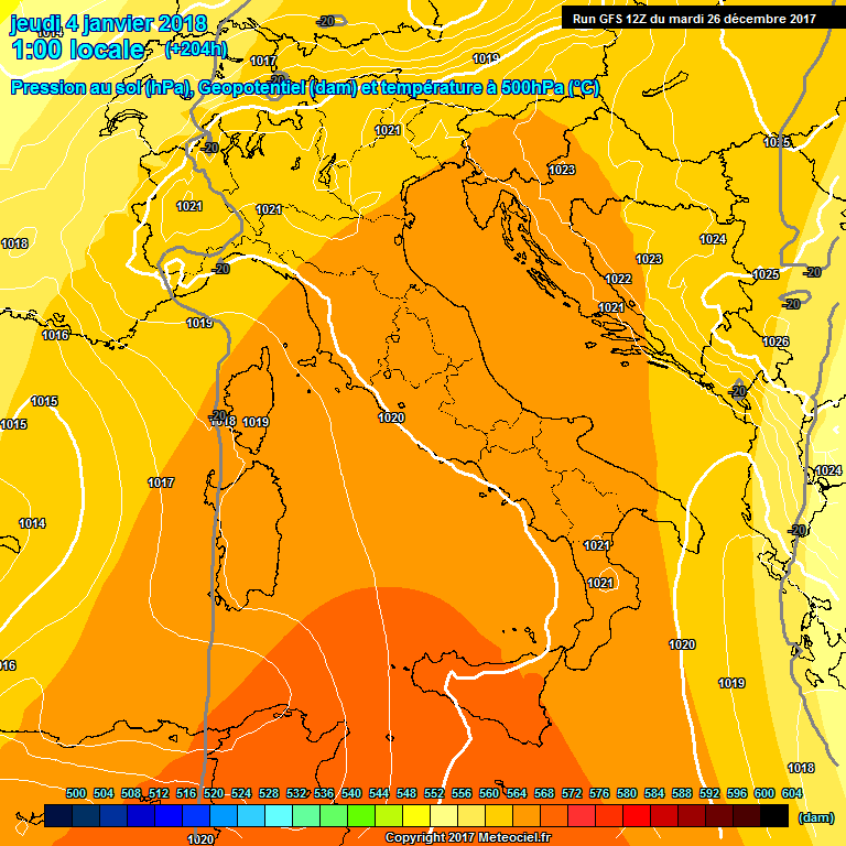 Modele GFS - Carte prvisions 