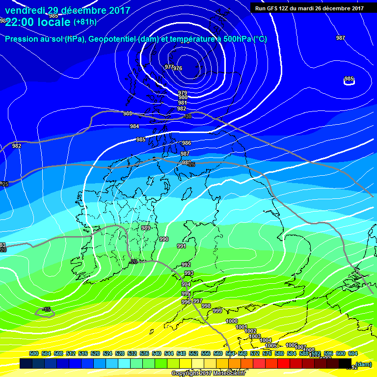 Modele GFS - Carte prvisions 